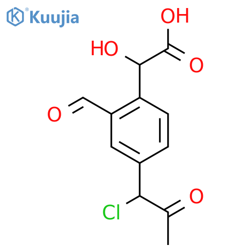 4-(1-Chloro-2-oxopropyl)-2-formylmandelic acid structure