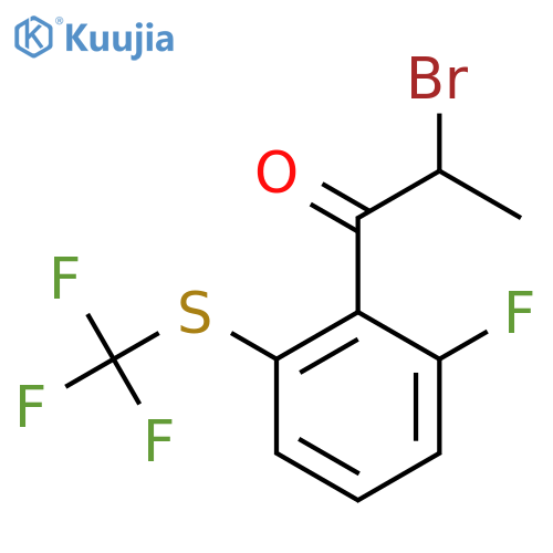 2-Bromo-1-(2-fluoro-6-(trifluoromethylthio)phenyl)propan-1-one structure