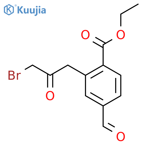 Ethyl 2-(3-bromo-2-oxopropyl)-4-formylbenzoate structure
