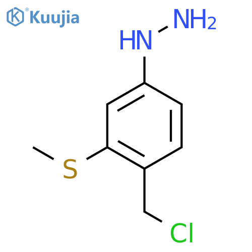 4-Hydrazinyl-2-(methylthio)benzyl chloride structure