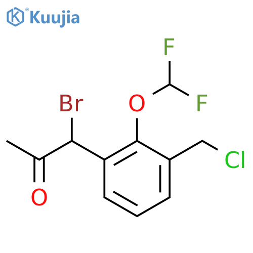 1-Bromo-1-(3-(chloromethyl)-2-(difluoromethoxy)phenyl)propan-2-one structure