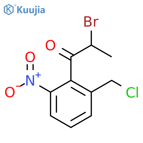 2-Bromo-1-(2-(chloromethyl)-6-nitrophenyl)propan-1-one structure