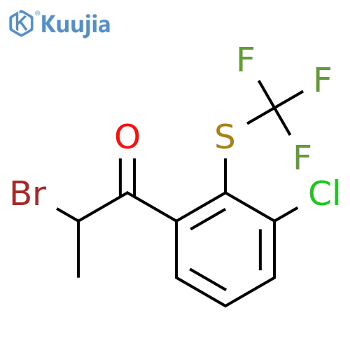 2-Bromo-1-(3-chloro-2-(trifluoromethylthio)phenyl)propan-1-one structure