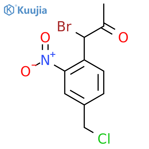 1-Bromo-1-(4-(chloromethyl)-2-nitrophenyl)propan-2-one structure