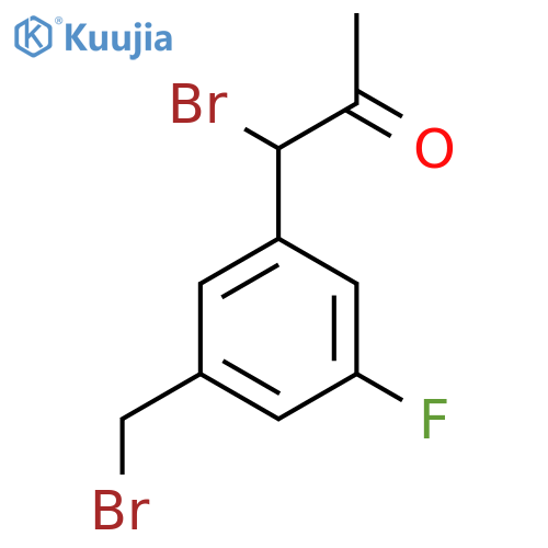 1-Bromo-1-(3-(bromomethyl)-5-fluorophenyl)propan-2-one structure