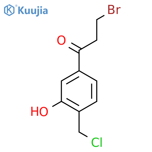 3-Bromo-1-(4-(chloromethyl)-3-hydroxyphenyl)propan-1-one structure
