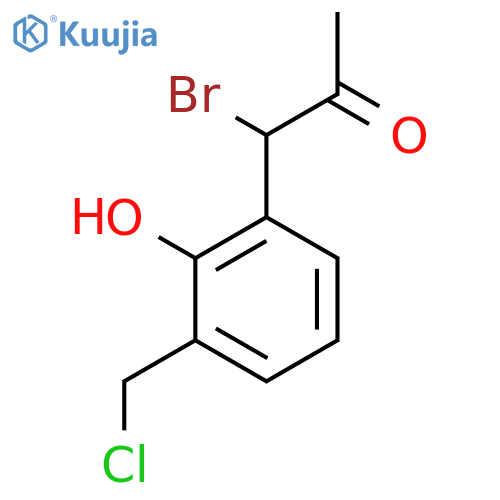 1-Bromo-1-(3-(chloromethyl)-2-hydroxyphenyl)propan-2-one structure