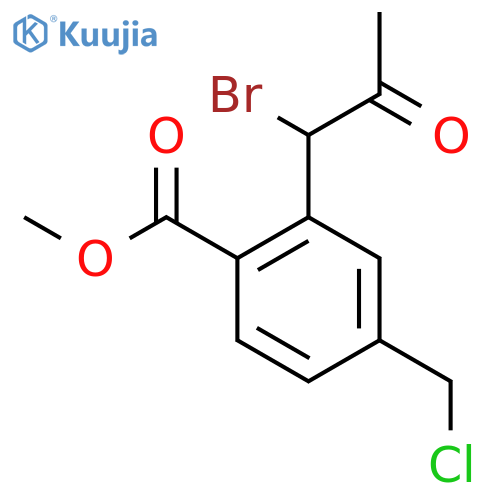Methyl 2-(1-bromo-2-oxopropyl)-4-(chloromethyl)benzoate structure