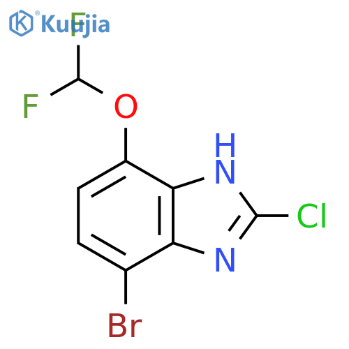 7-Bromo-2-chloro-4-difluoromethoxy-1H-benzimidazole structure