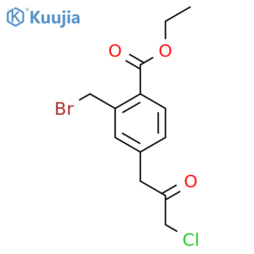 Ethyl 2-(bromomethyl)-4-(3-chloro-2-oxopropyl)benzoate structure