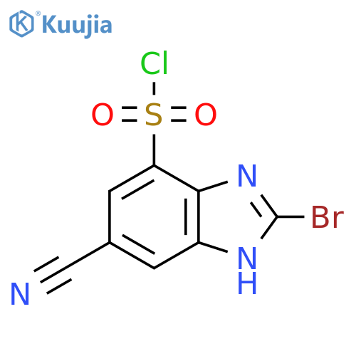 2-Bromo-5-cyano-1H-benzimidazole-7-sulfonyl chloride structure