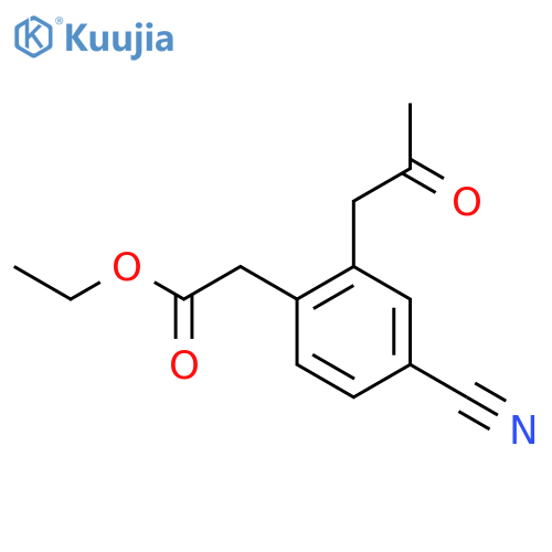 Ethyl 4-cyano-2-(2-oxopropyl)phenylacetate structure