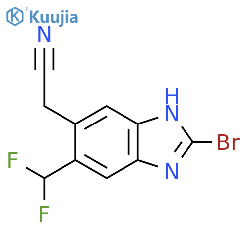 2-Bromo-5-difluoromethyl-1H-benzimidazole-6-acetonitrile structure