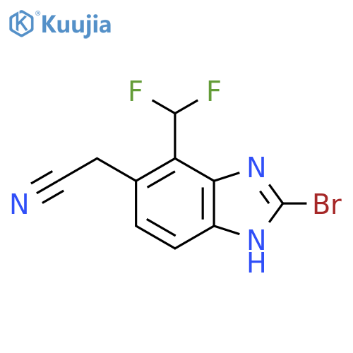 2-Bromo-7-difluoromethyl-1H-benzimidazole-6-acetonitrile structure