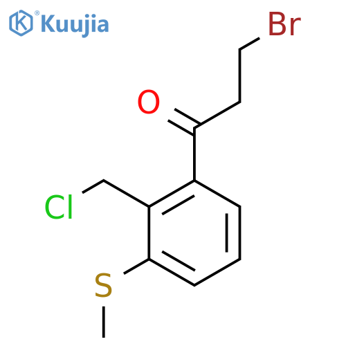 3-Bromo-1-(2-(chloromethyl)-3-(methylthio)phenyl)propan-1-one structure