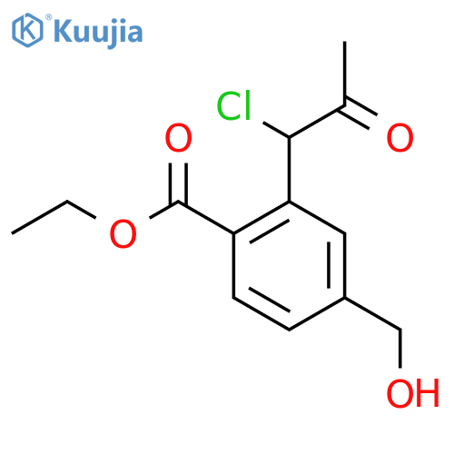 Ethyl 2-(1-chloro-2-oxopropyl)-4-(hydroxymethyl)benzoate structure