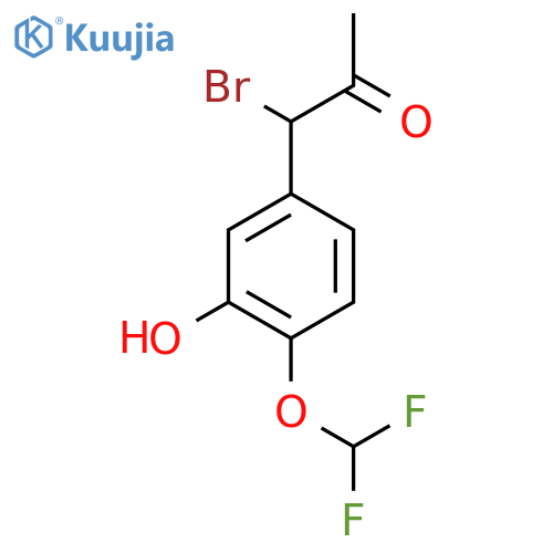 1-Bromo-1-(4-(difluoromethoxy)-3-hydroxyphenyl)propan-2-one structure