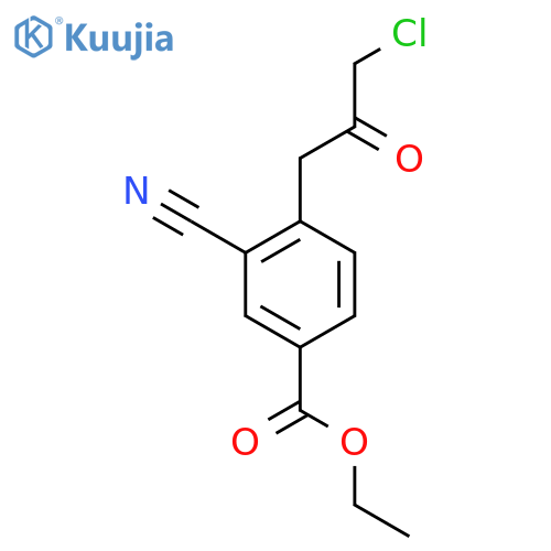 Ethyl 4-(3-chloro-2-oxopropyl)-3-cyanobenzoate structure