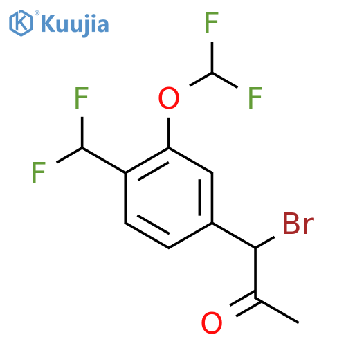 1-Bromo-1-(3-(difluoromethoxy)-4-(difluoromethyl)phenyl)propan-2-one structure