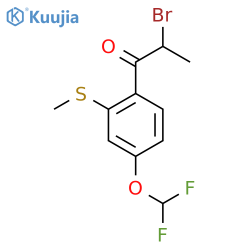 2-Bromo-1-(4-(difluoromethoxy)-2-(methylthio)phenyl)propan-1-one structure