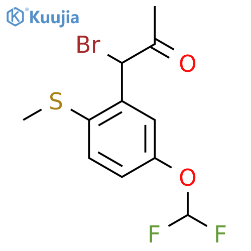 1-Bromo-1-(5-(difluoromethoxy)-2-(methylthio)phenyl)propan-2-one structure