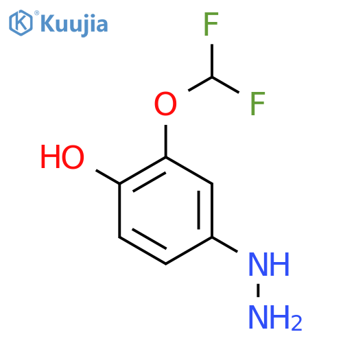 3-(Difluoromethoxy)-4-hydroxyphenylhydrazine structure