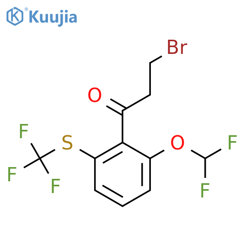 3-Bromo-1-(2-(difluoromethoxy)-6-(trifluoromethylthio)phenyl)propan-1-one structure