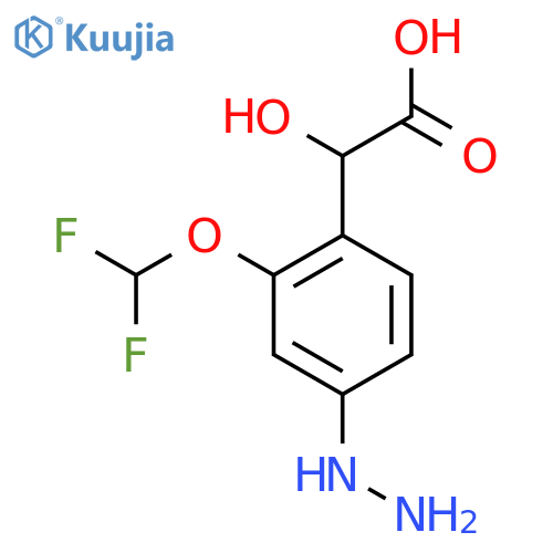 2-(Difluoromethoxy)-4-hydrazinylmandelic acid structure