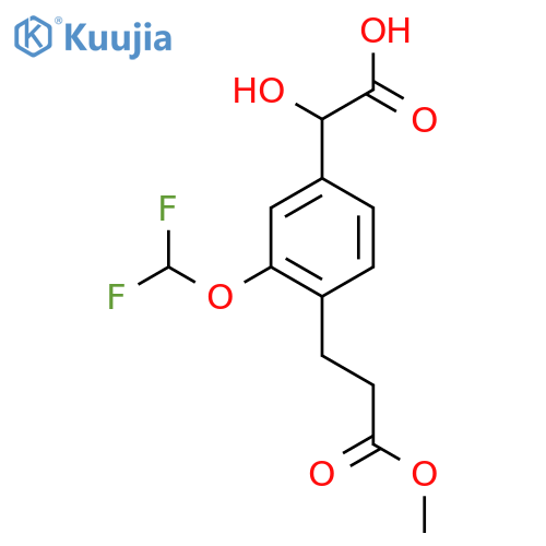3-(Difluoromethoxy)-4-(3-methoxy-3-oxopropyl)mandelic acid structure