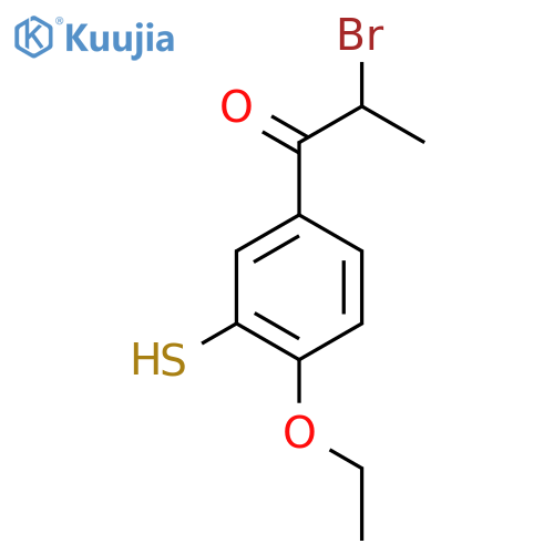 2-Bromo-1-(4-ethoxy-3-mercaptophenyl)propan-1-one structure