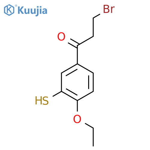 3-Bromo-1-(4-ethoxy-3-mercaptophenyl)propan-1-one structure