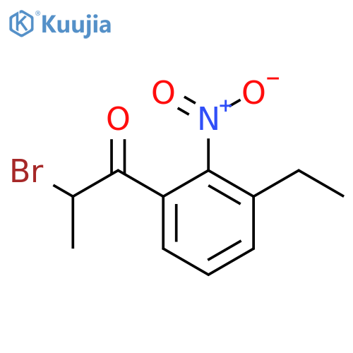 2-Bromo-1-(3-ethyl-2-nitrophenyl)propan-1-one structure