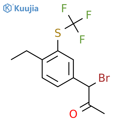 1-Bromo-1-(4-ethyl-3-(trifluoromethylthio)phenyl)propan-2-one structure