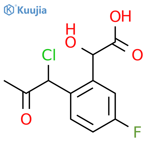 2-(1-Chloro-2-oxopropyl)-5-fluoromandelic acid structure
