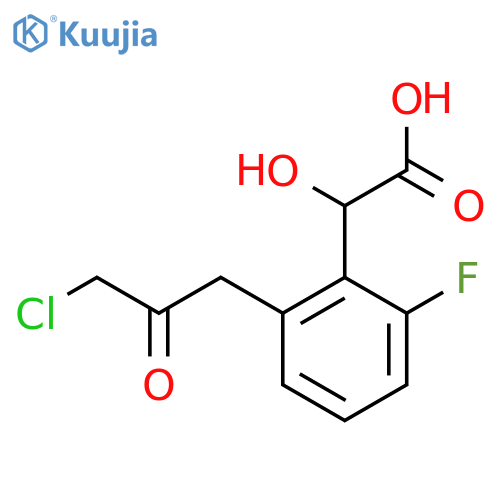 2-(3-Chloro-2-oxopropyl)-6-fluoromandelic acid structure