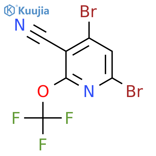 3-Cyano-4,6-dibromo-2-(trifluoromethoxy)pyridine structure