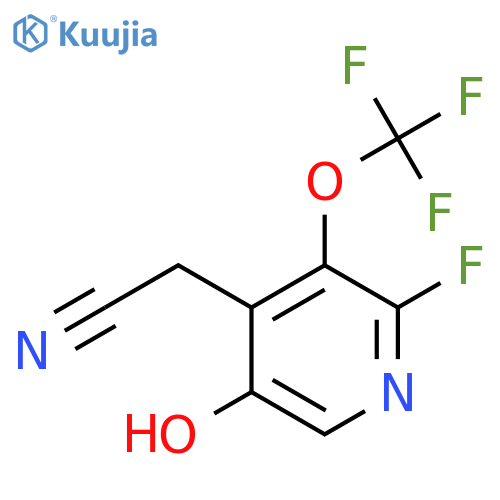 2-Fluoro-5-hydroxy-3-(trifluoromethoxy)pyridine-4-acetonitrile structure