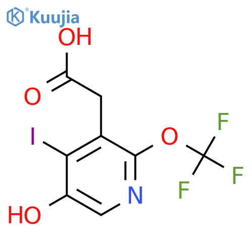 5-Hydroxy-4-iodo-2-(trifluoromethoxy)pyridine-3-acetic acid structure