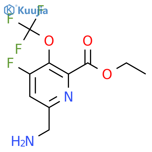 Ethyl 6-(aminomethyl)-4-fluoro-3-(trifluoromethoxy)pyridine-2-carboxylate structure