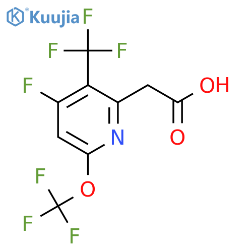 4-Fluoro-6-(trifluoromethoxy)-3-(trifluoromethyl)pyridine-2-acetic acid structure