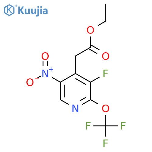 Ethyl 3-fluoro-5-nitro-2-(trifluoromethoxy)pyridine-4-acetate structure