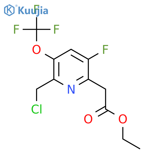 Ethyl 2-(chloromethyl)-5-fluoro-3-(trifluoromethoxy)pyridine-6-acetate structure