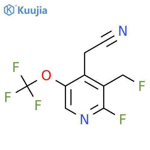 2-Fluoro-3-(fluoromethyl)-5-(trifluoromethoxy)pyridine-4-acetonitrile structure