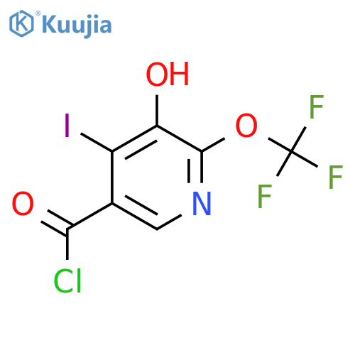 3-Hydroxy-4-iodo-2-(trifluoromethoxy)pyridine-5-carbonyl chloride structure