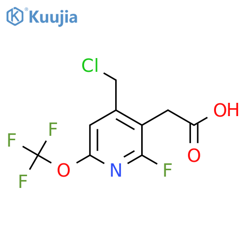4-(Chloromethyl)-2-fluoro-6-(trifluoromethoxy)pyridine-3-acetic acid structure