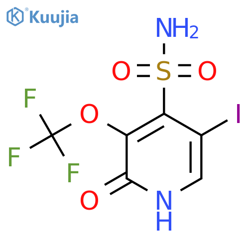 2-Hydroxy-5-iodo-3-(trifluoromethoxy)pyridine-4-sulfonamide structure