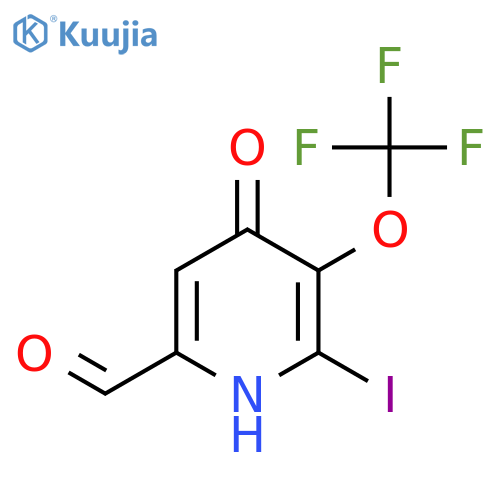 4-Hydroxy-2-iodo-3-(trifluoromethoxy)pyridine-6-carboxaldehyde structure