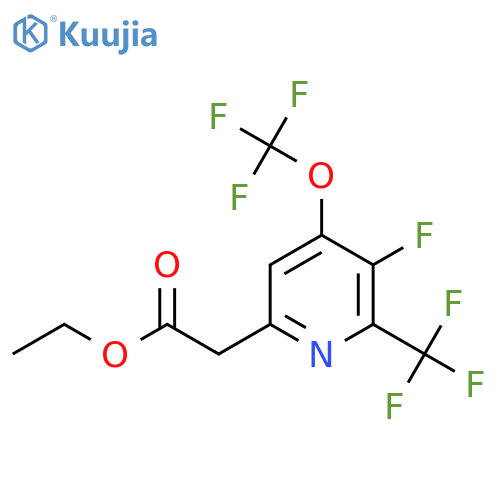 Ethyl 3-fluoro-4-(trifluoromethoxy)-2-(trifluoromethyl)pyridine-6-acetate structure