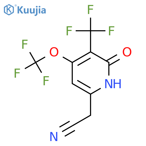 2-Hydroxy-4-(trifluoromethoxy)-3-(trifluoromethyl)pyridine-6-acetonitrile structure