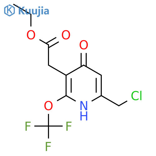 Ethyl 6-(chloromethyl)-4-hydroxy-2-(trifluoromethoxy)pyridine-3-acetate structure